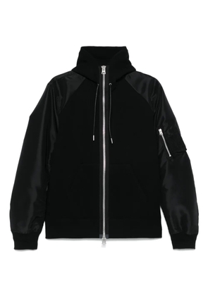 sacai hooded bomber jacket - Black