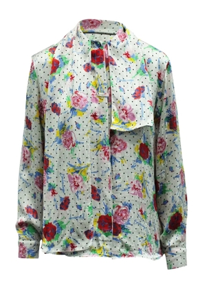 Balenciaga Pre-Owned floral-print silk shirt - White