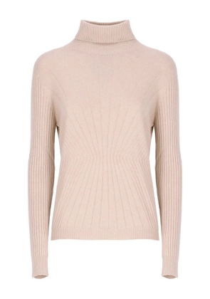 D.Exterior high-neck ribbed sweater - Neutrals