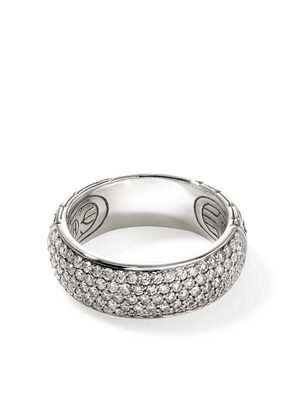 John Hardy 14kt white gold JH Essential diamond band ring - Silver