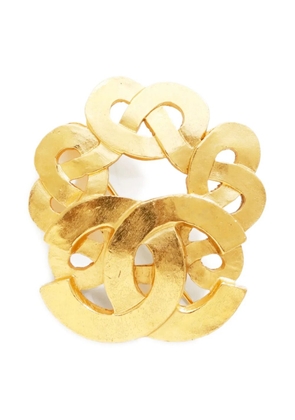 CHANEL Pre-Owned 1970-1980s CC Mark brooch - Gold