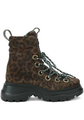 Kurt Geiger London Kensington crystal-embellished leopard boots - Brown