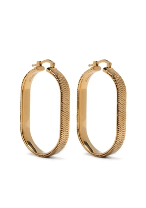 Jil Sander herringbone-textured oval earrings - Gold