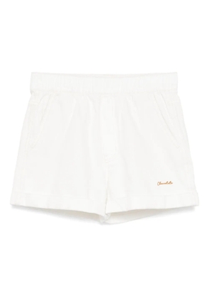 CHOCOOLATE logo-embroidered denim short - Neutrals