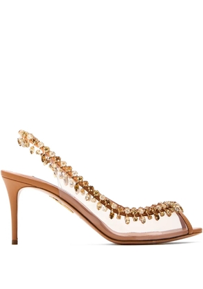 Aquazzura Temptation crystal-embellished slingback pumps - Neutrals