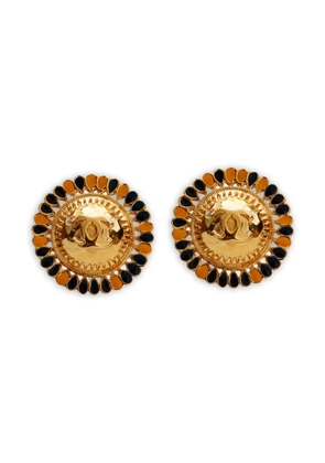 CHANEL Pre-Owned 1980-2000s CC Mark clip-on earrings - Gold