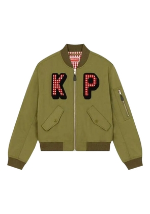 Kenzo gingham-patch bomber jacket - Green