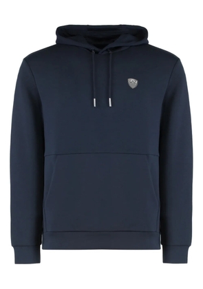 Ea7 Emporio Armani logo-appliqué hoodie - Blue