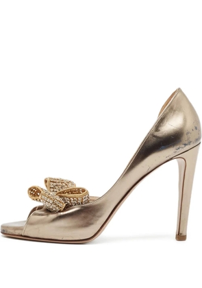 Valentino Garavani Pre-Owned 105mm leather pumps - Metallic