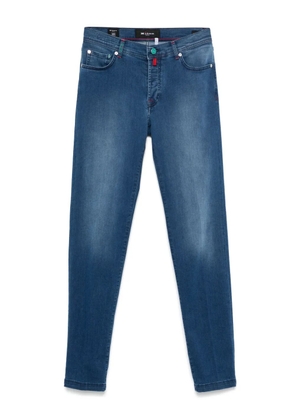 Kiton logo-patch jeans - Blue