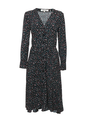 Diane Von Furstenberg Vintage buttoned-front scattered-dots dress - Black