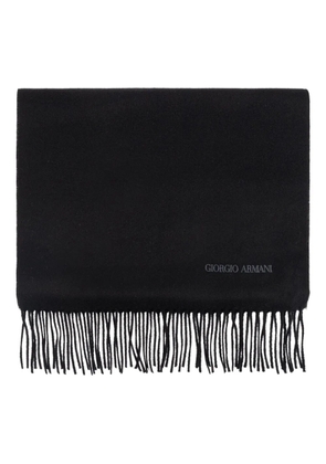 Giorgio Armani fringed scarf - Black