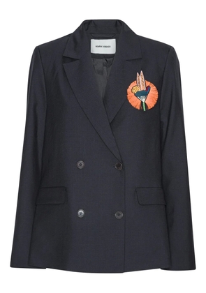 Henrik Vibskov embroidered-detail double-breasted blazer - Blue