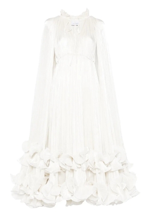 Ana Radu cape-detailed maxi dress - White