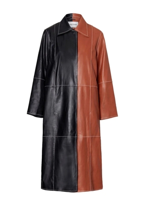 STAND STUDIO Nino leather two-tone coat - Black