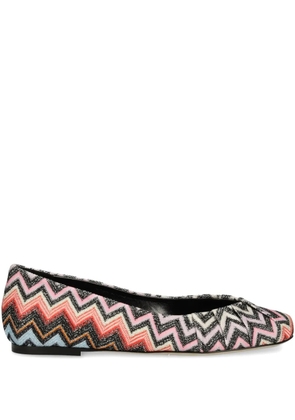 Missoni zigzag-patterned ballerinas - Black