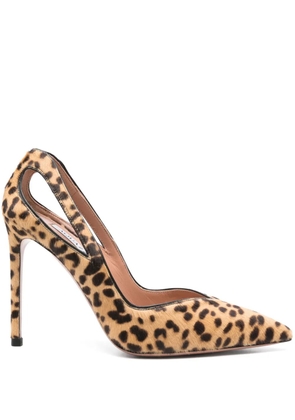 Aquazzura 110mm cut-out leopard-print pumps - Brown