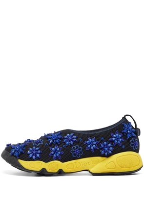 Christian Dior Pre-Owned flower-embellished sneakers - Black