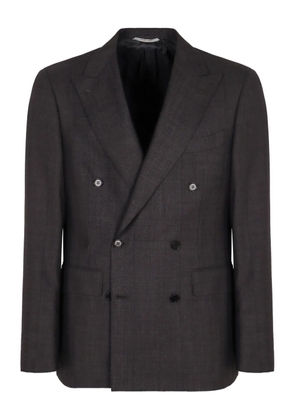 Canali double-breasted wool suit - Brown