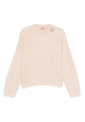 Nº21 embellished crew-neck sweater - Neutrals