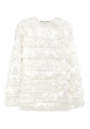 Comme Des Garçons fringed T-shirt - White