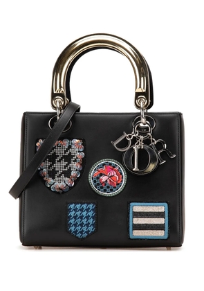 Christian Dior Pre-Owned 2014 Medium Calfskin Patch Embellished Lady Dior satchel - Black