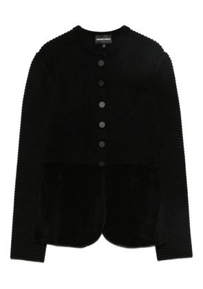 Emporio Armani buttoned textured jacket - Black