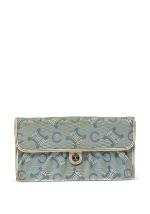 Celine Pre-Owned Macadam-pattern denim wallet - Blue