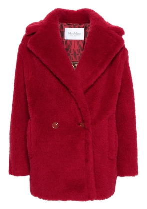 Max Mara Short Teddy faux-shearling coat - Red