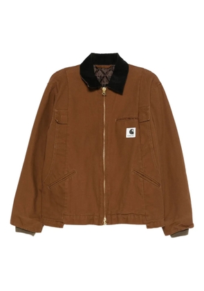 sacai x Carhartt zip-up contrast-collar jacket - Brown