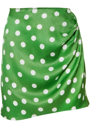 Carolina Herrera polka-dot print ruched skirt - Green