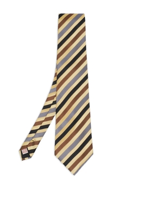 Brioni Vintage pre-owned diagonal stripe silk tie - Neutrals
