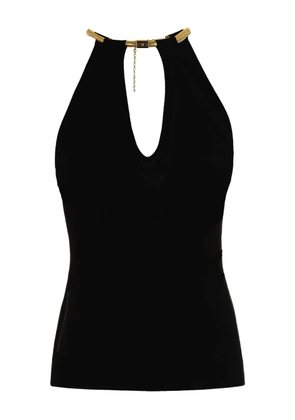 Elisabetta Franchi chain-detail halterneck top - Black