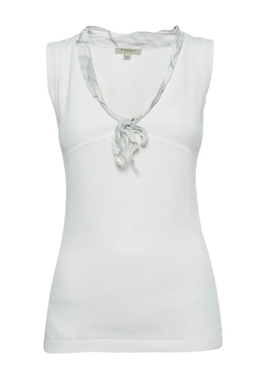 Burberry Pre-Owned linen-trim top - White