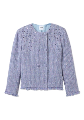 St. John sequin-embellished tweed jacket - Blue
