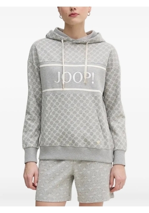 Joop! Cornflower logo-detail hoodie - Grey
