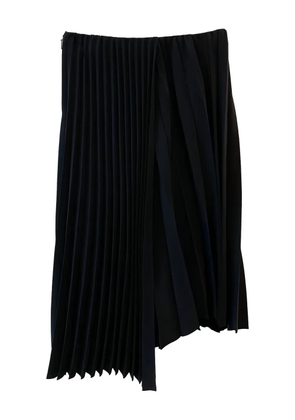 Saint Laurent pleated-construction asymmetric skirt - Black