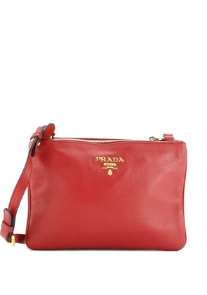 Prada Pre-Owned Double Zip Vitello Daino Small crossbody bag - Red