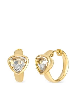 Moritz Glik 18K yellow gold Neue Heart-ish diamond huggie earrings