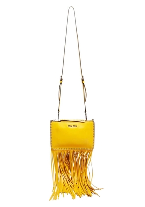 Miu Miu Pre-Owned 2010s fringed shoulder bag - Yellow