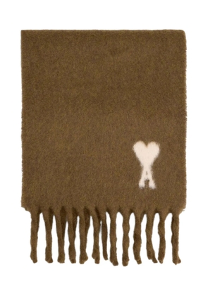 AMI Paris Off Ami De Coeur scarf - Brown