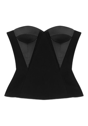 Versace satin-panelled bustier top - Black