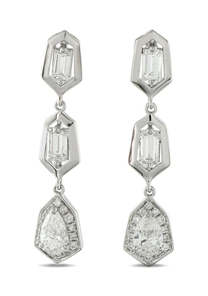 LB Exclusive 18K white gold diamond drop earrings - Silver
