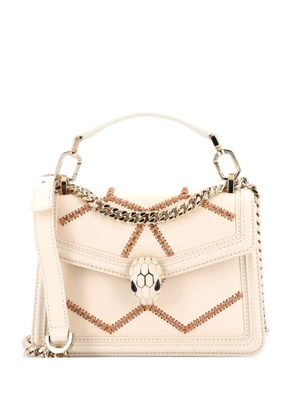 Bvlgari Pre-Owned Serpenti Forever Top Handle Bag Whipstitched Leather Small satchel - White