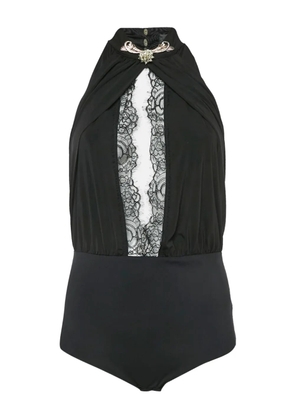 Elisabetta Franchi lace-insert halter body - Black