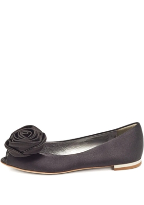 Giuseppe Zanotti Vintage rose-appliqué flat pumps - Black