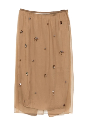 JNBY graphic mesh skirt - Brown