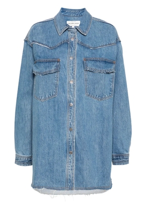 SLVRLAKE Western raw-cut denim overshirt - Blue