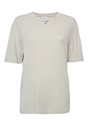 Armani Vintage striped V-neck T-shirt - Grey