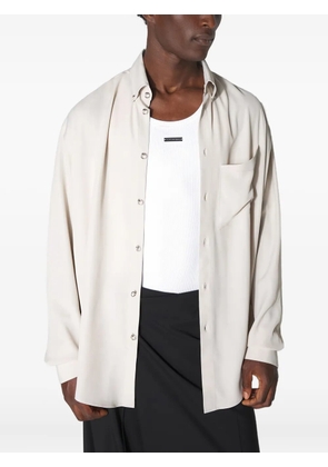 Mugler button-fastening patch-pocket shirt - White